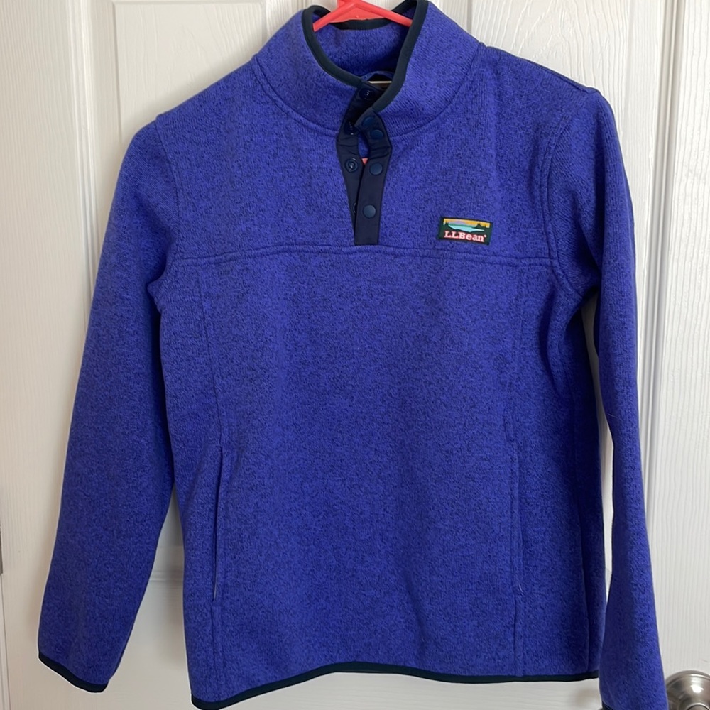 LL Bean Girls Pullover 4 Snap Size M